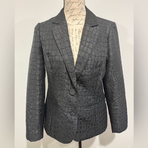 Chicos Sephia Croc Embossed blazer jacket Black Chicos size 0 Small - Picture 7 of 7